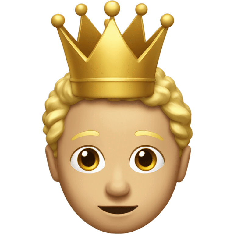 golden crown on top of raised eyebrow face emoji