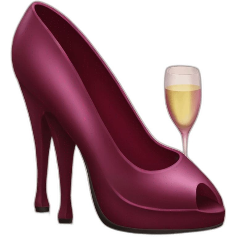 Wine with women shoes emoji