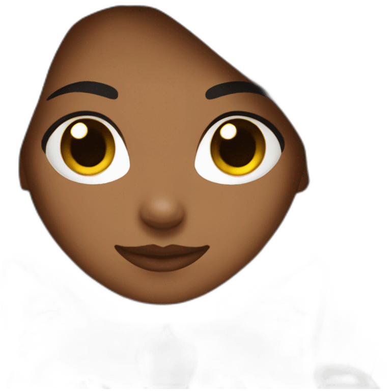 woman brown skin long dark hair with black cat emoji