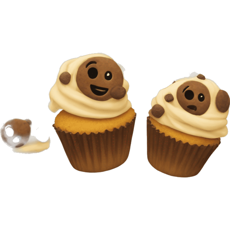 Cookie dough cupcake emoji