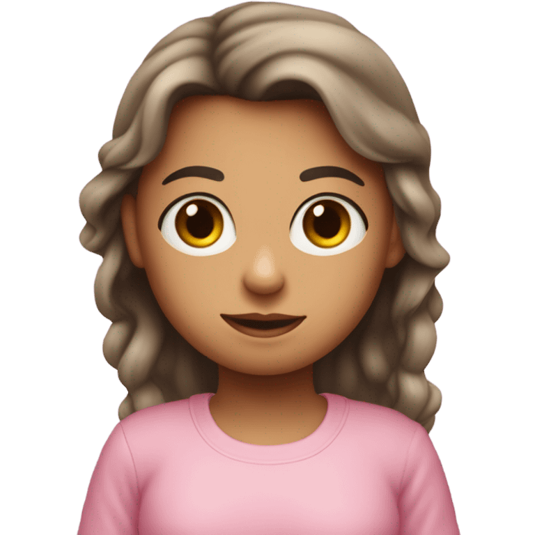 um emogi de uma menina de ele clara blusa de manga longa rosa dano oi com a mao emoji