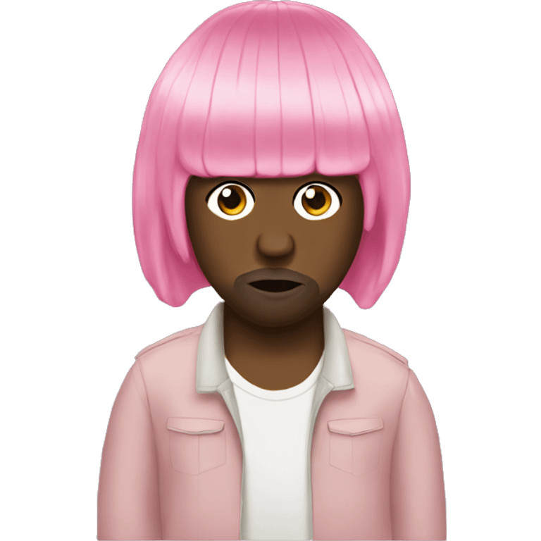 kanye west with a pink wig  emoji