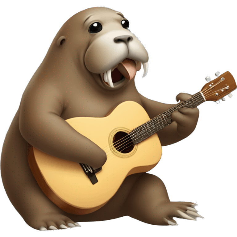 Walrus playing the guitar ￼ emoji