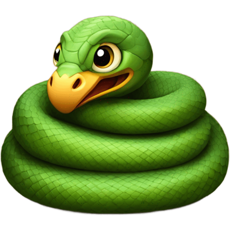 Snake sitting on chicken  emoji