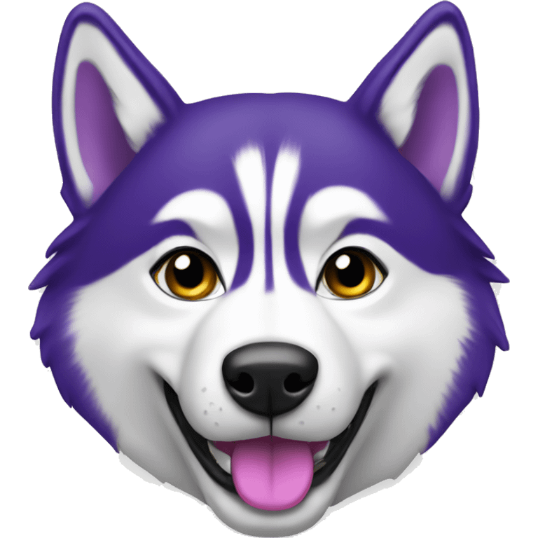 Husky dog w purple W emoji