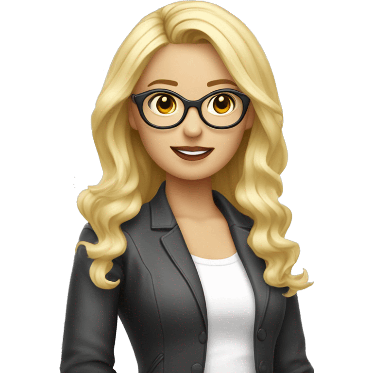 formatrice cheveux blonds et blancs lunette ronde emoji