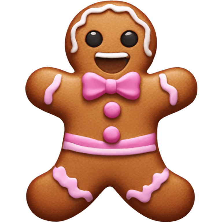 Pink gingerbread man  emoji