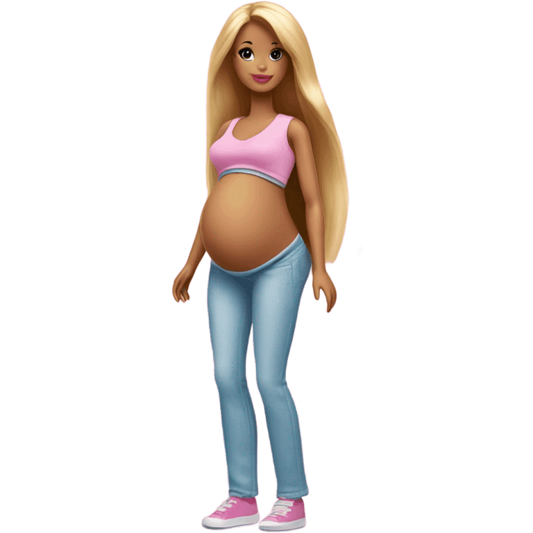 Pregnant barbie in labor emoji