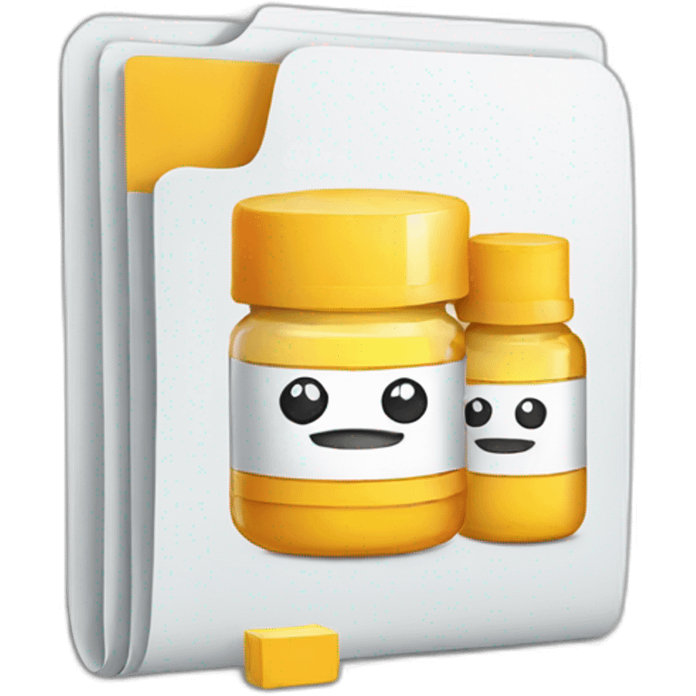 i want an emoji representing a folder with medication drugs coming out of it emoji