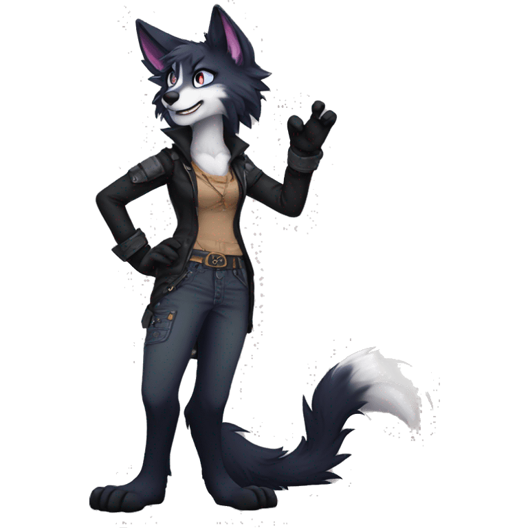 Edgy anthro furry by Falvie, AngieWolf full body emoji