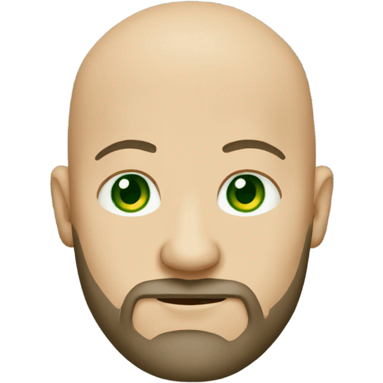 bald man with beard and green eyes emoji