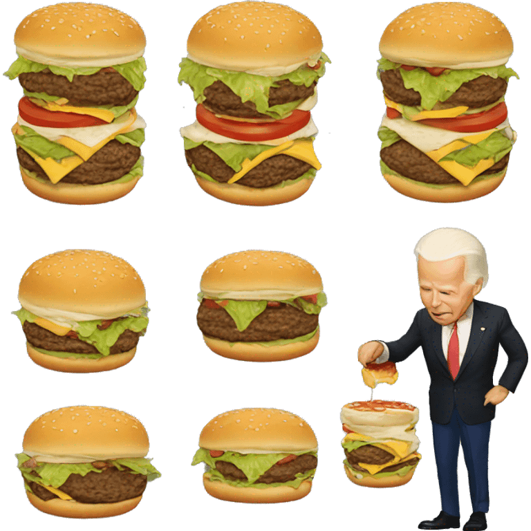 Biden qui mange un burger emoji