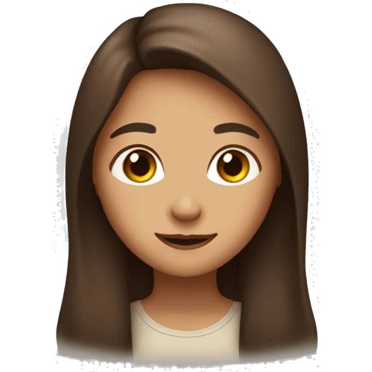 I want an emoji with a girl with long brown hair, brown eyes with a smile emoji