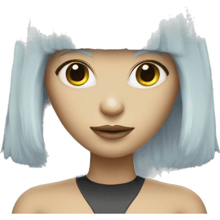 alien from space with platinum blonde fringe hair emoji