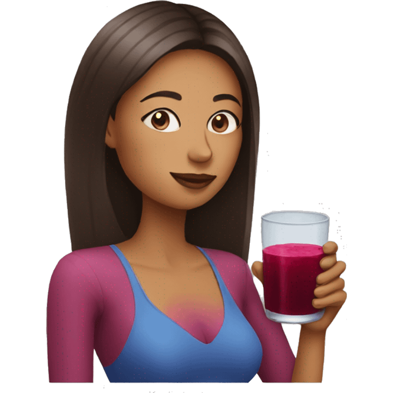  woman drinking beet juice emoji