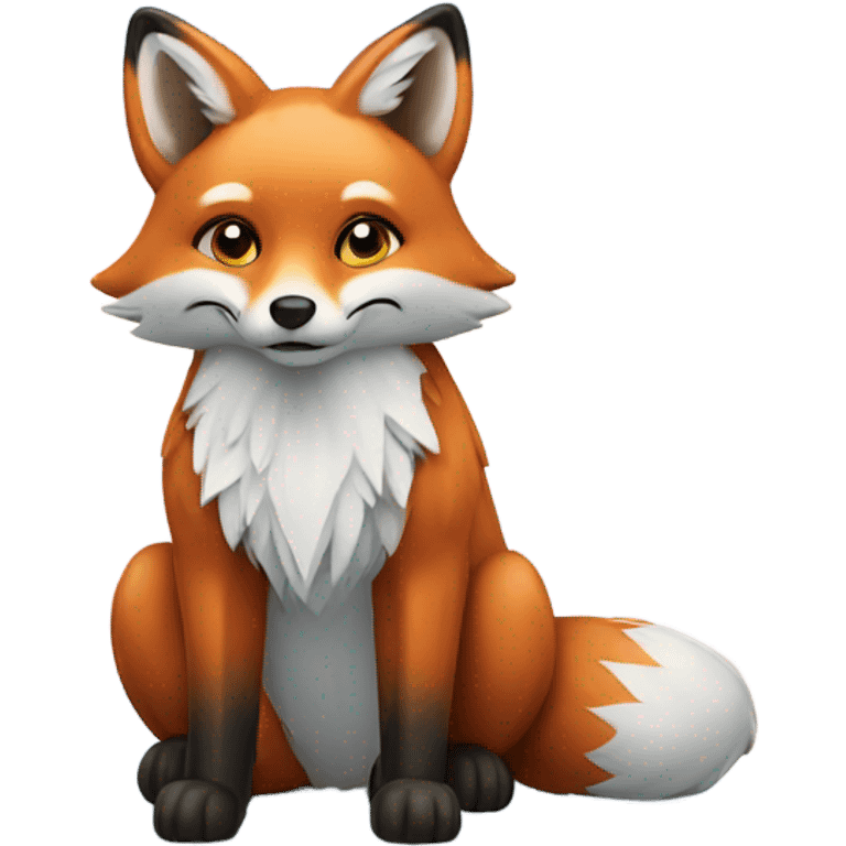 Fox in icy landscape emoji