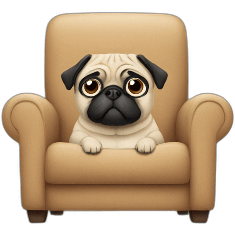 Pug watching movie alone emoji