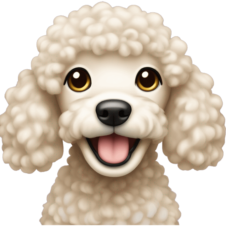 cream girl poodle is waking up emoji