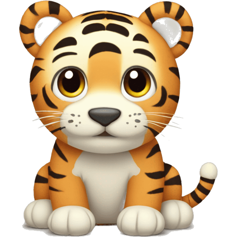 whole body of tiger in jellycat style emoji