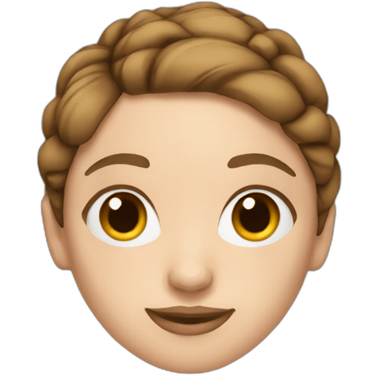 white women with brown hair tied in a bun with documents emoji