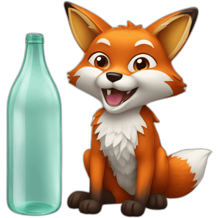 fox with bottle emoji