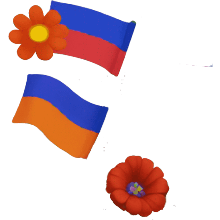 flowers and Armenian flags  emoji