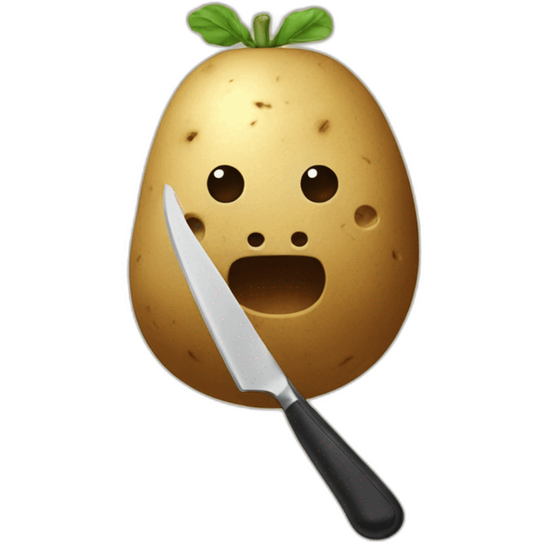 Potato holding a knife in hand emoji