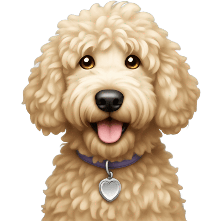 Really cute funny light golden doodle  emoji