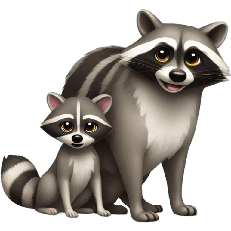 Raccoon riding a dog emoji