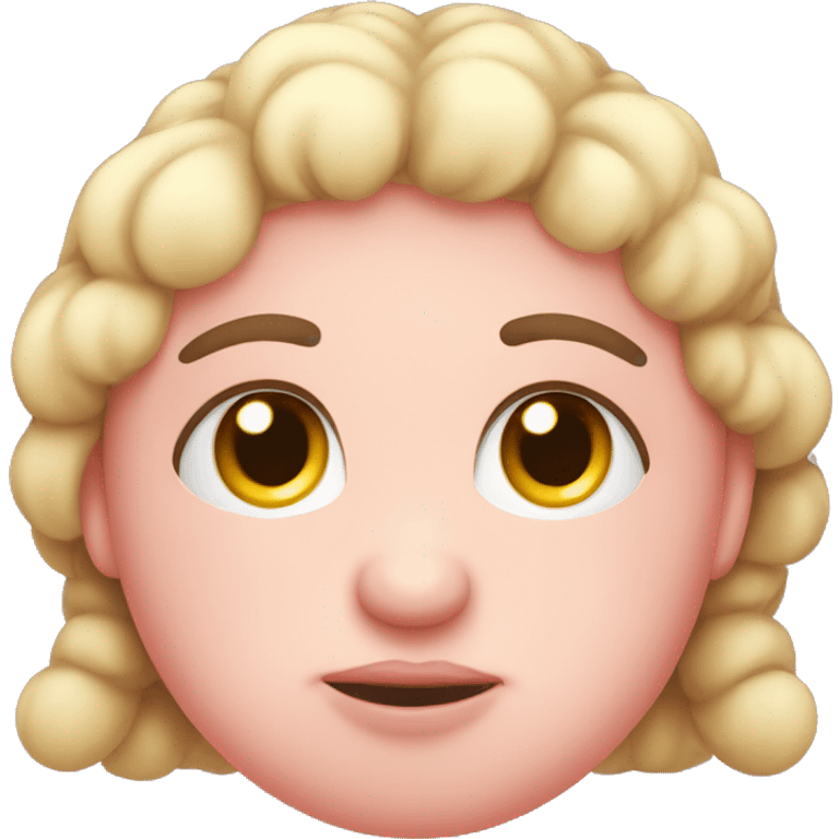 Emoji with big pink cheeks, big cute eyes, and long eyelashes  emoji