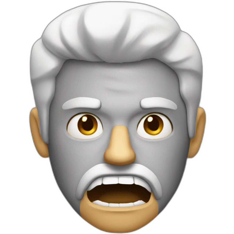 Angry man view phone emoji