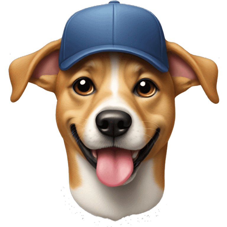 dog sticking out his tongue with a cap emoji