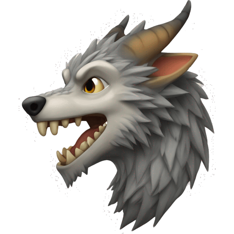 Loup mélange dragon emoji