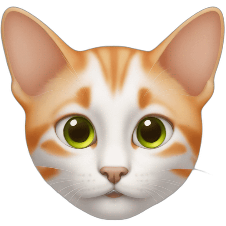 Chat avec des oreilles orange au yeux verts emoji