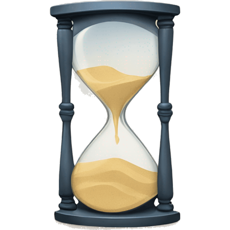 hourglass with broken glass and sand spilling out emoji