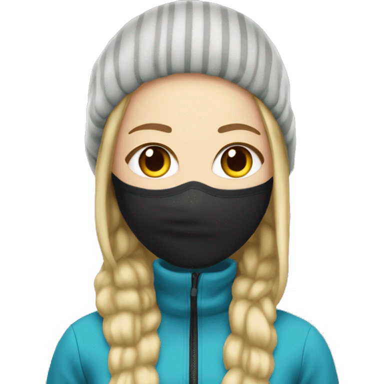 A white girl with a ski mask on  emoji