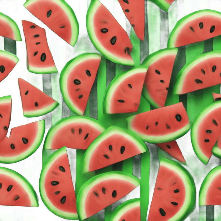 Round realistic watermelon emoji