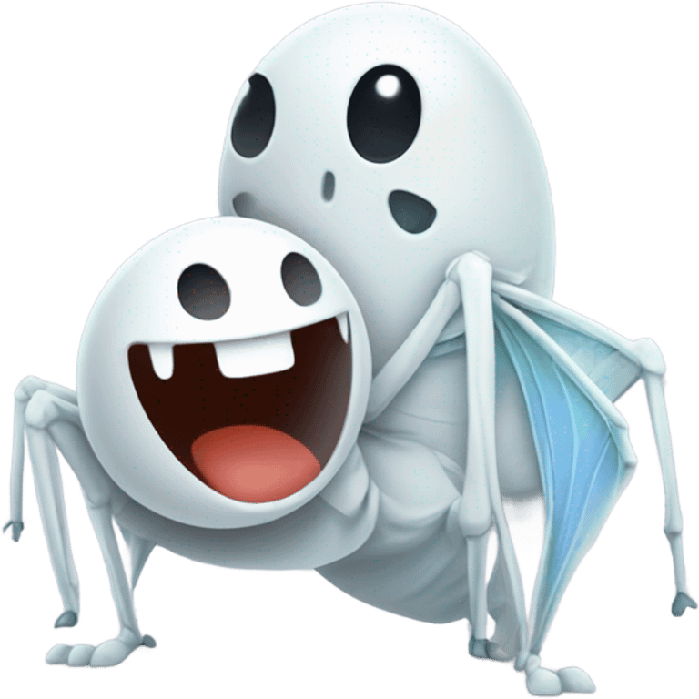 A cricket and a ghost being besties emoji