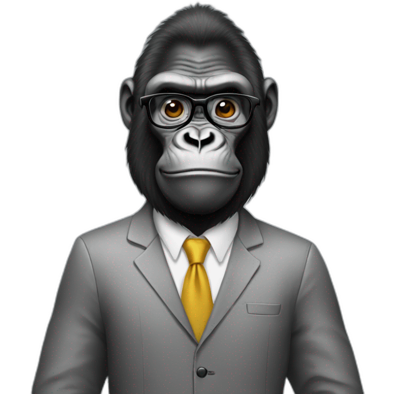 Gorilla nerd emoji