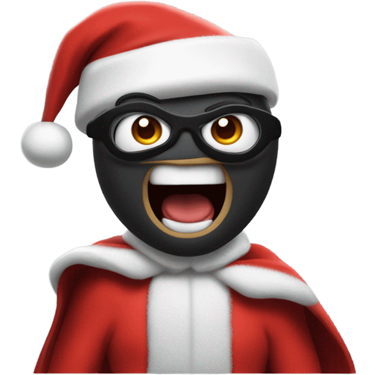 Santa Batman screaming emoji