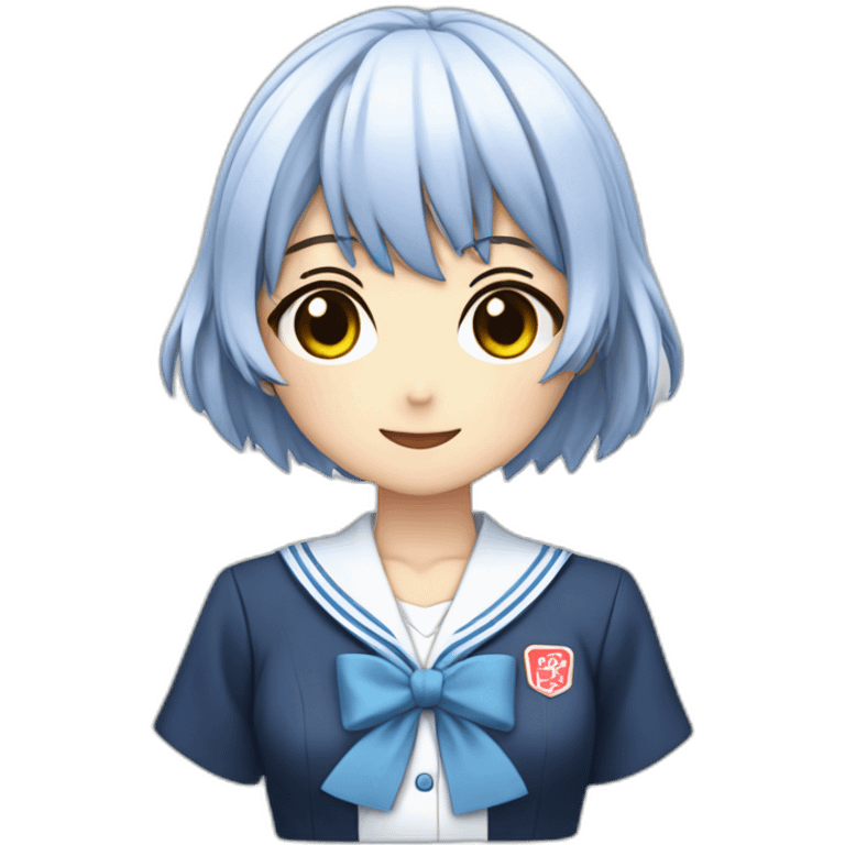 Ayanami Rei in school uniform emoji