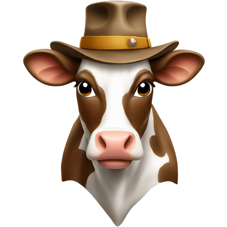 A cow with a hat of student emoji