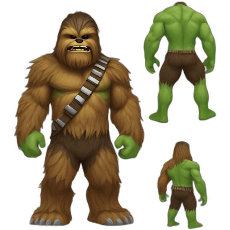 Chewbacca hulk hybrid full body emoji