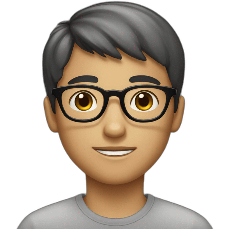 A short-haired boy wearing black-rimmed round glasses emoji