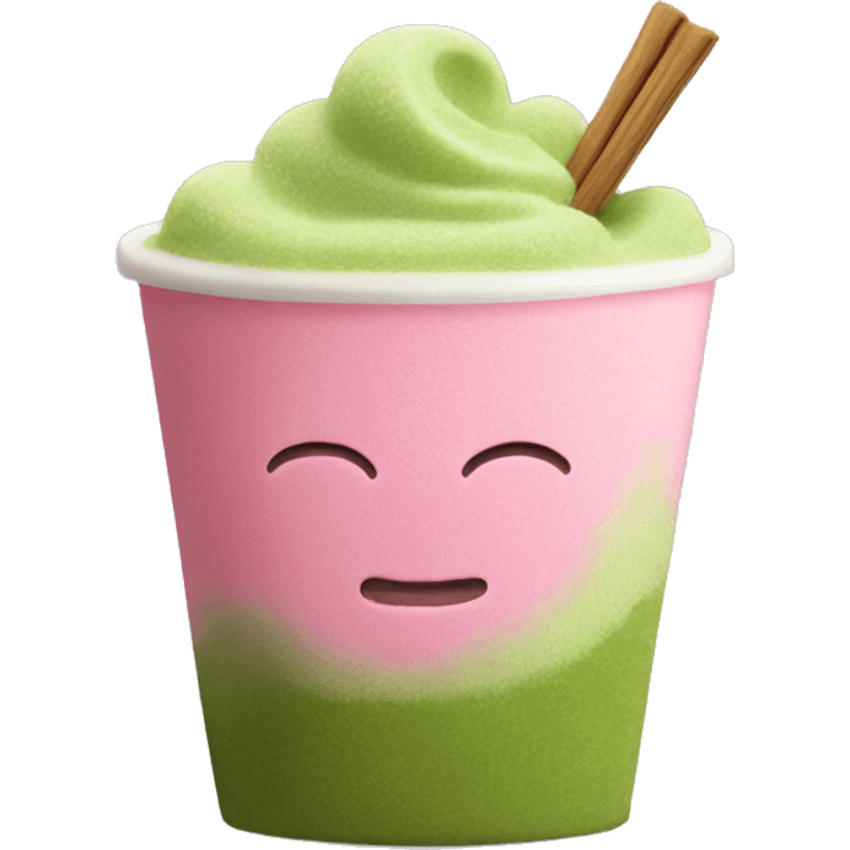 Matcha with pink foam emoji