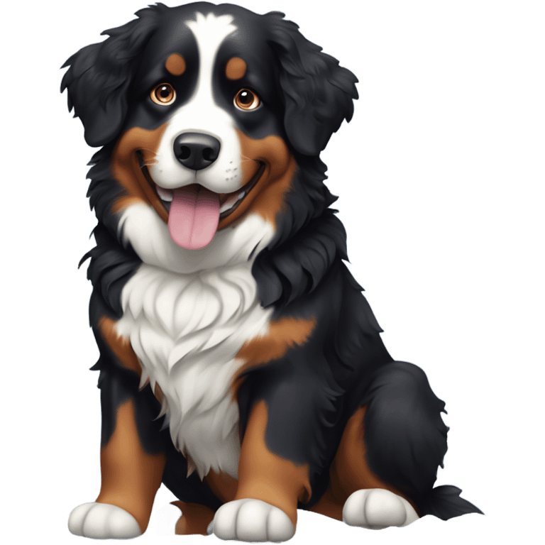 Bernese mountain dog playing in snow emoji