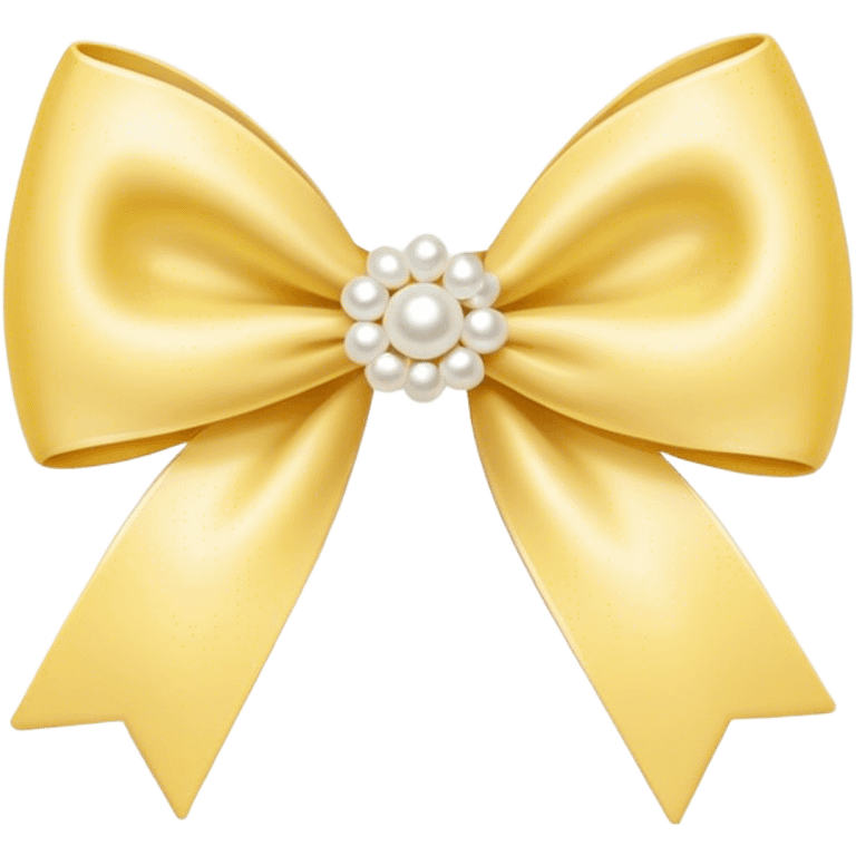 Pastel yellow bow with pearls emoji