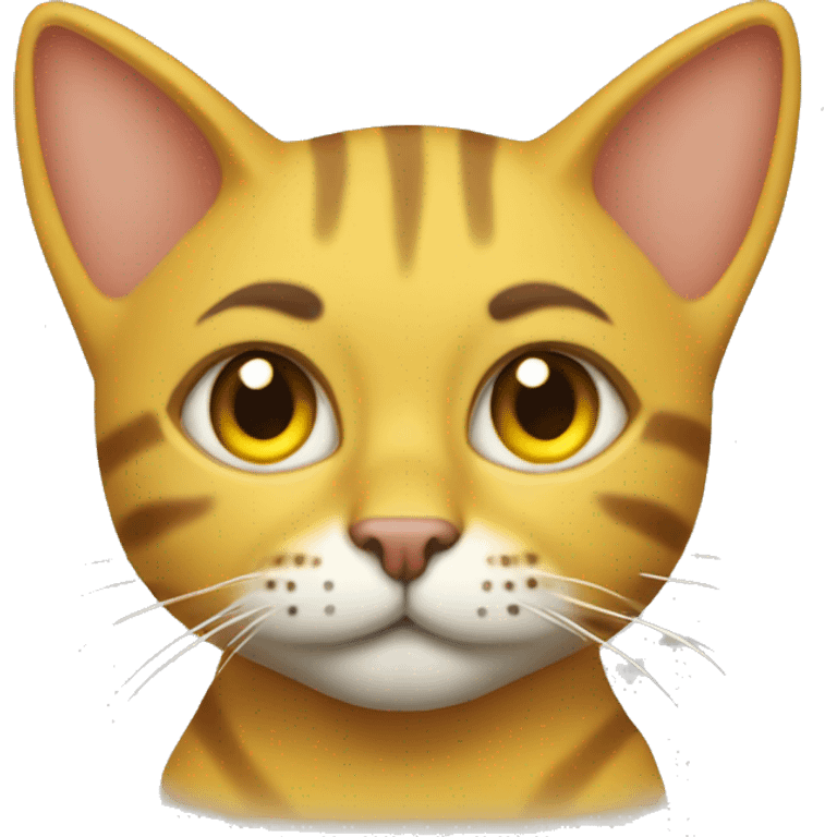 La cara de un gatito amarillo llorando emoji