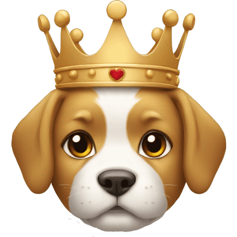 Un chat avec une couronne an chien emoji