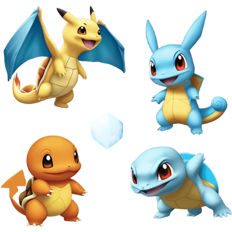 Squirtle charizard pikachu emoji